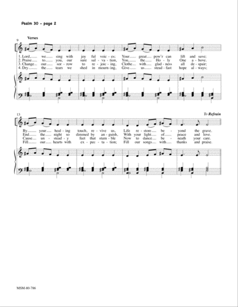 Psalm 30 4-Part scores gallery preview page 2
