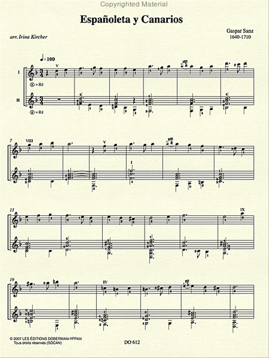 Espanoleta y Canarios Classical Guitar scores gallery preview page 2