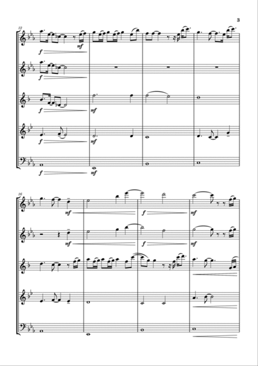 How Far I'll Go Woodwind Quintet scores gallery preview page 3