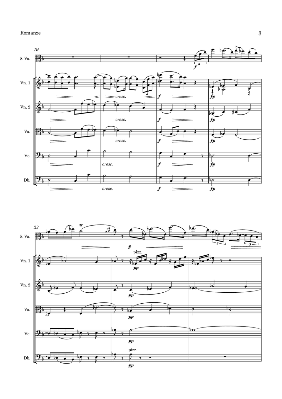 Bruch Romance for Viola and String Orchestra Op.85 String Orchestra scores gallery preview page 4