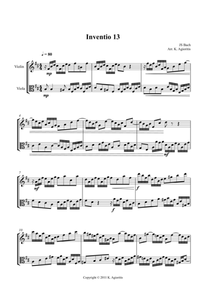 Inventio - Duet for Violin and Viola. image number null