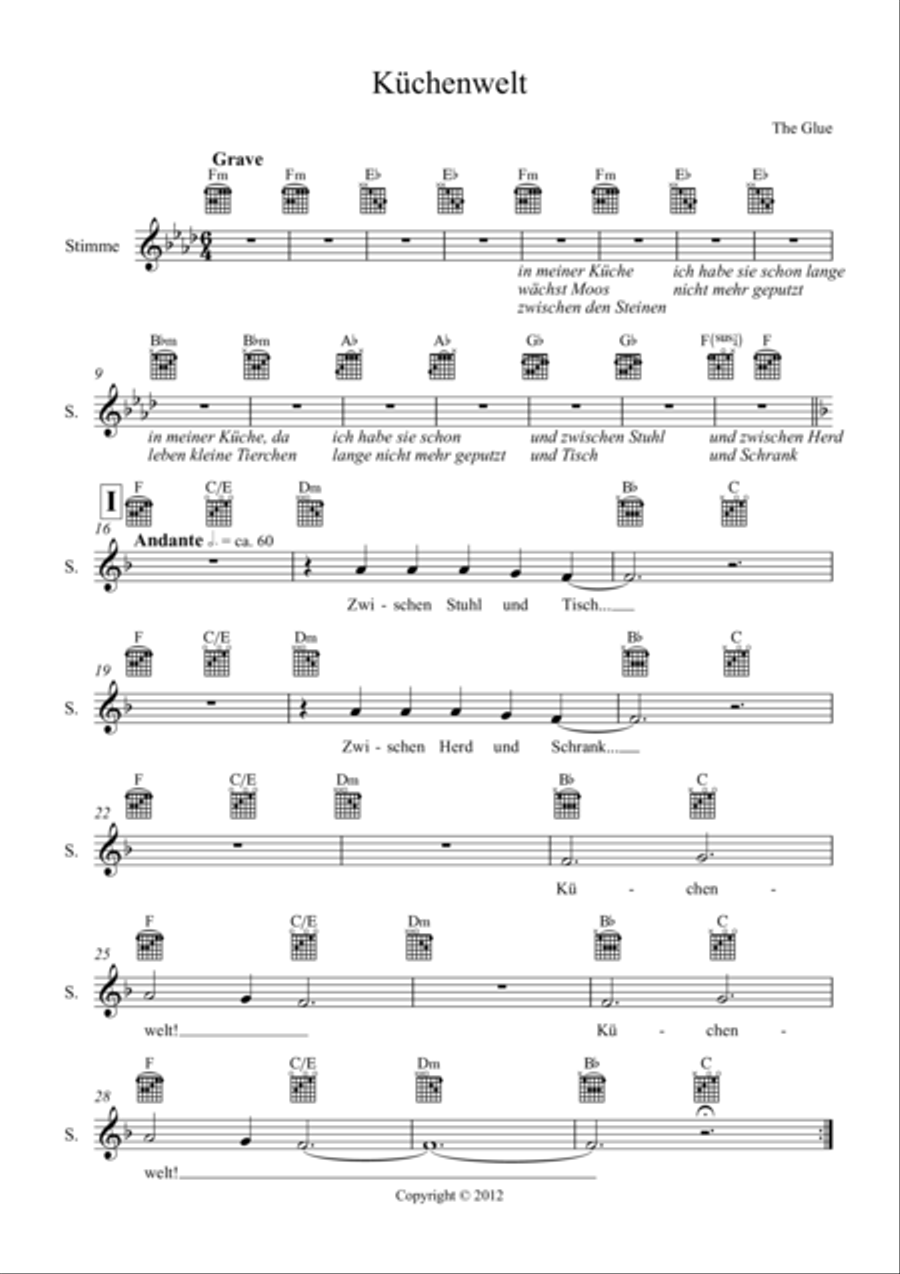 Kuechenwelt Kuechenwelt Voice Solo scores gallery preview page 1