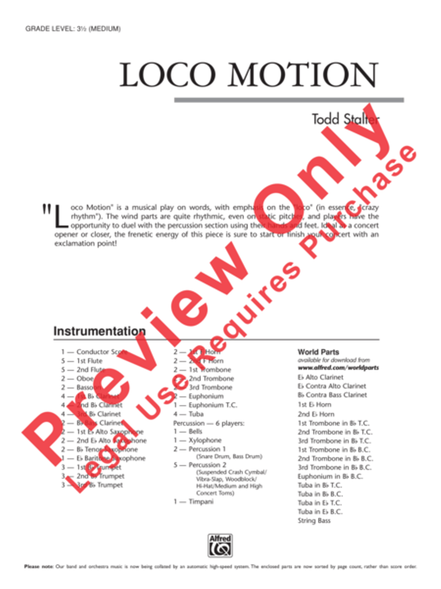 Loco Motion Concert Band scores gallery preview page 2