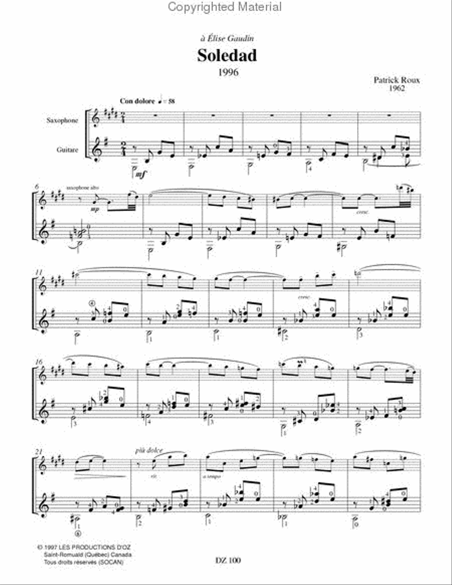 Soledad Saxophone scores gallery preview page 2