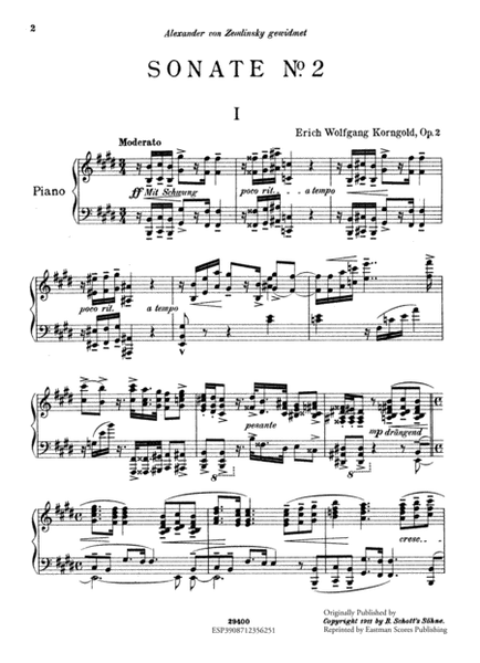 Sonate fur das Pianoforte, op. 2, no. 2 in E-dur