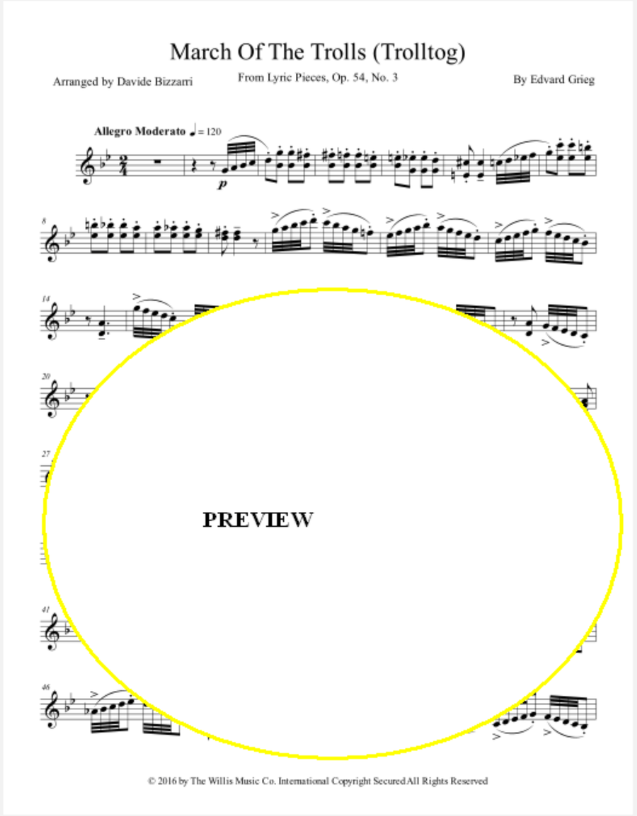 March Of The Trolls (Trolltog) String Duet scores gallery preview page 5