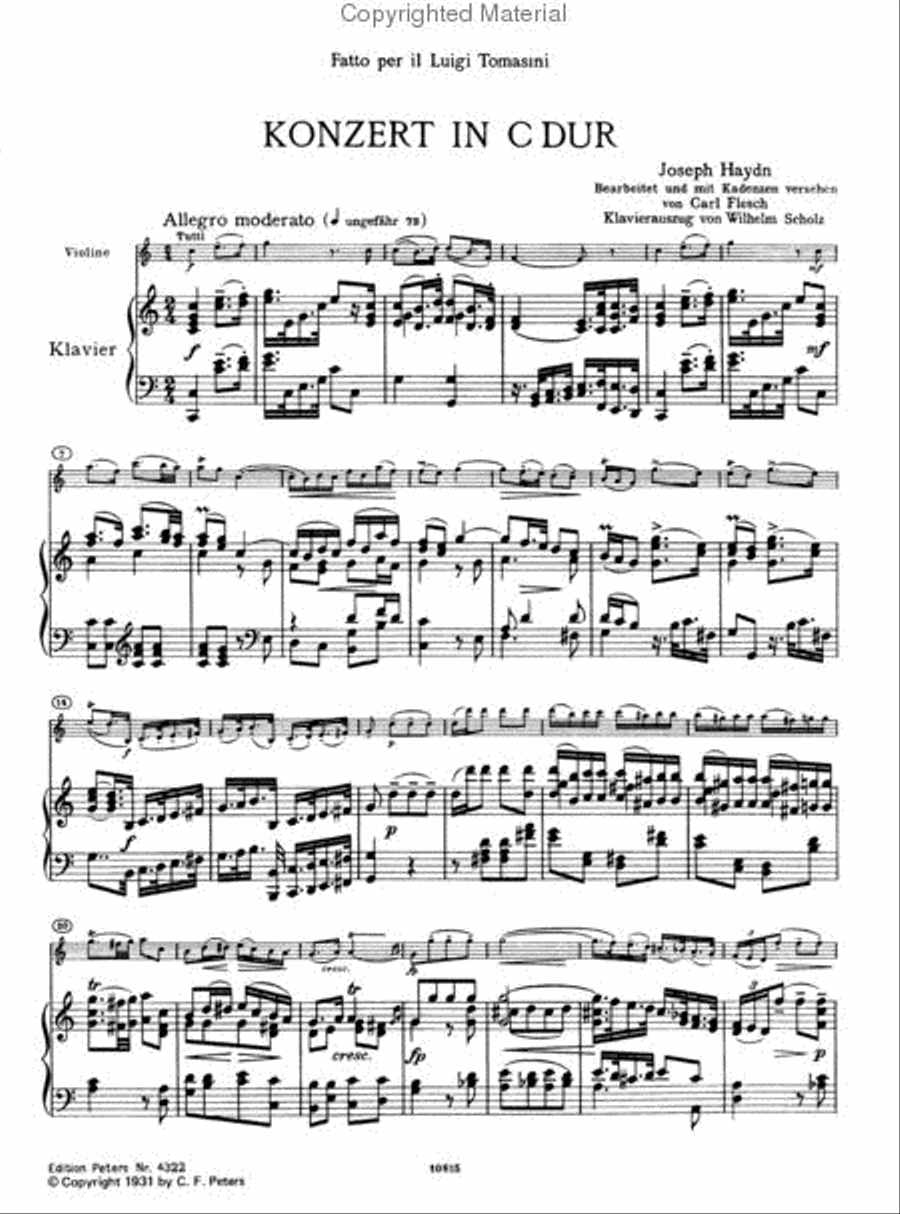 Violin Concerto In C Major Violin Solo scores gallery preview page 3