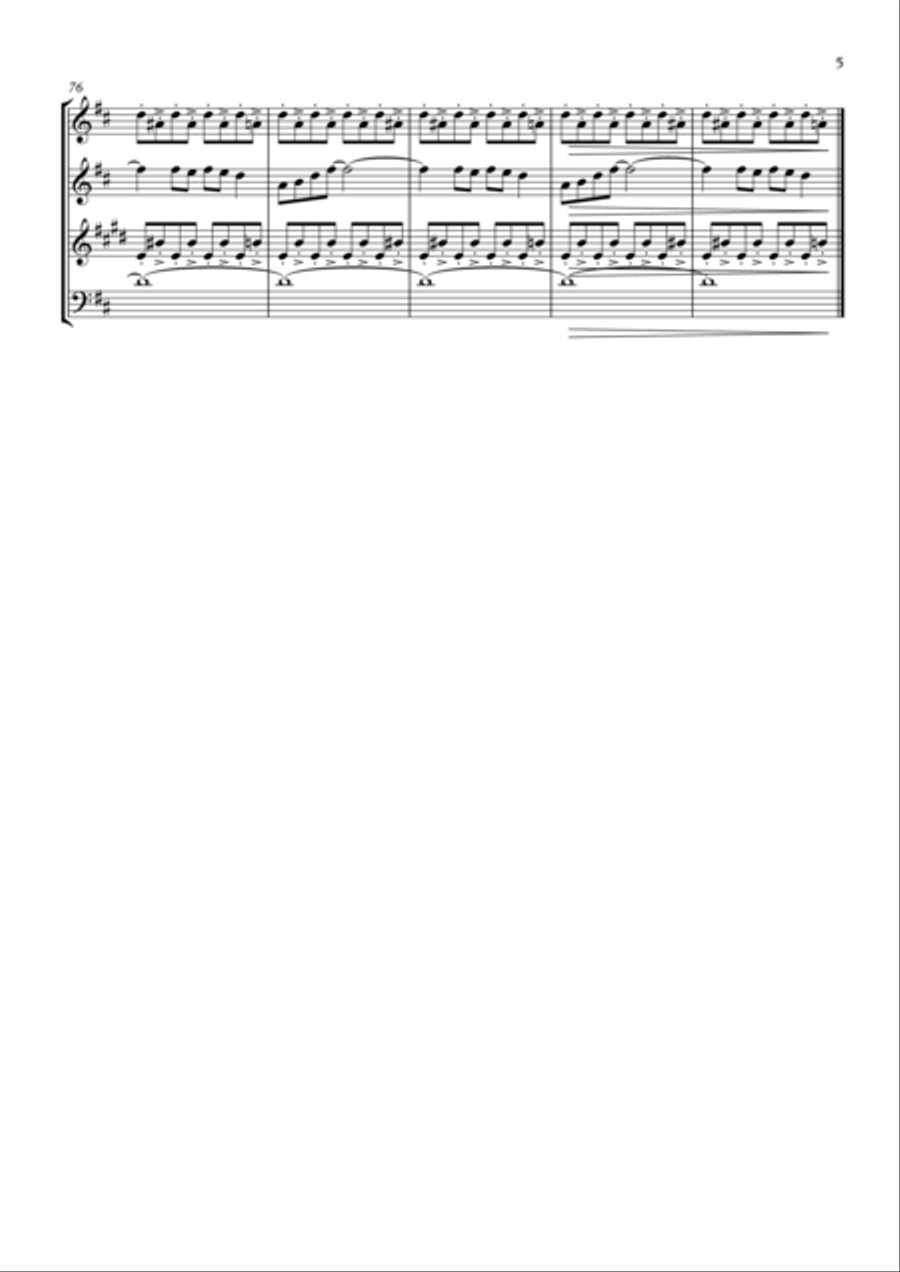 Mamma Mia Mamma Mia Woodwind Quartet scores gallery preview page 6