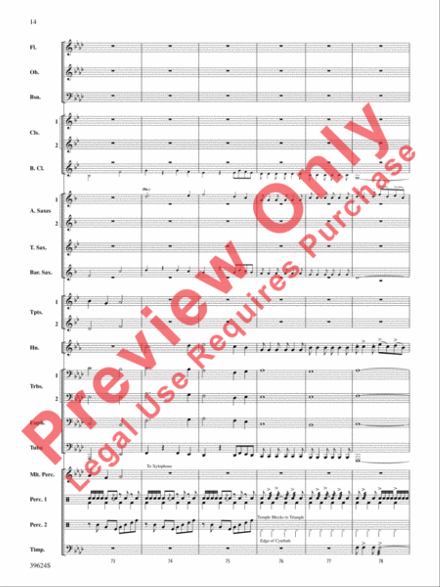 Cradle Hymn Concert Band scores gallery preview page 15