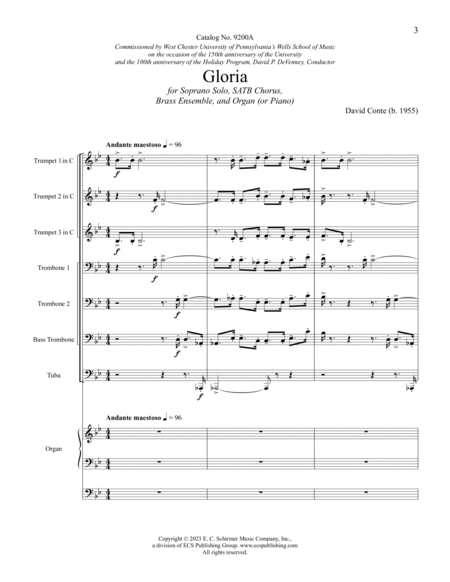 Gloria (Brass Ensemble Score)