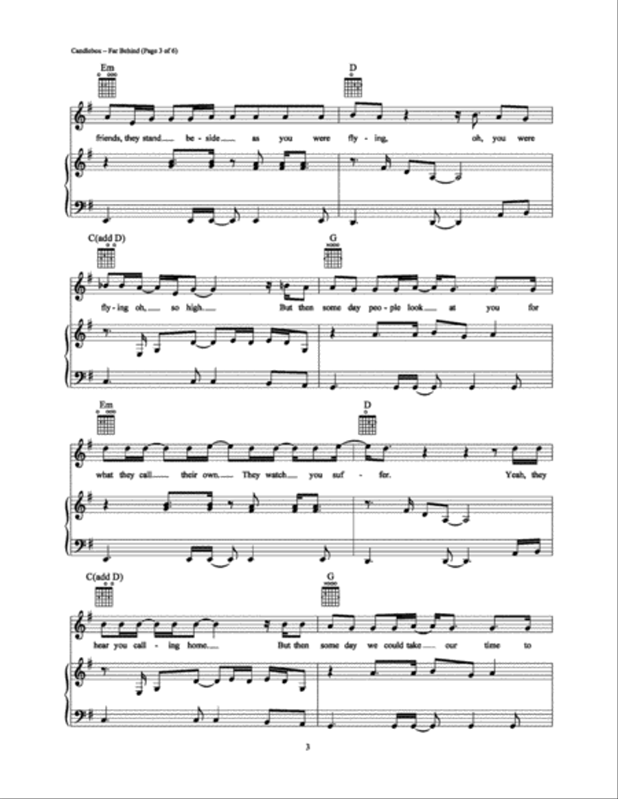Far Behind Piano, Vocal, Guitar scores gallery preview page 3