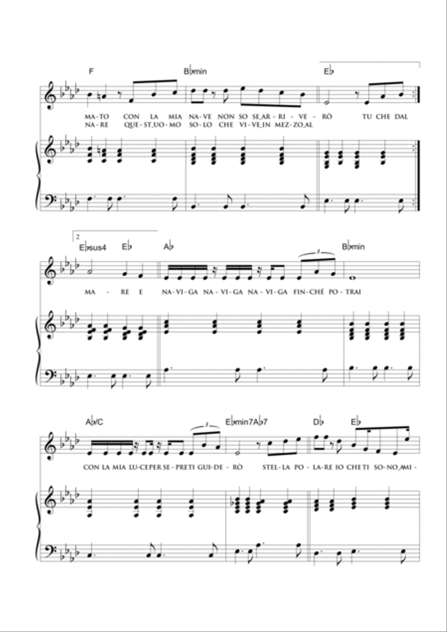 Stella Polare Stella Polare Piano, Vocal, Guitar scores gallery preview page 2