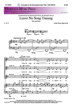 Book cover for Leave No Song Unsung
