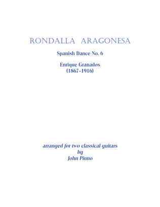Book cover for Rondalla Aragonesa (Spanish Dance No. 6) Enrique Granados arr. for two classical guitars