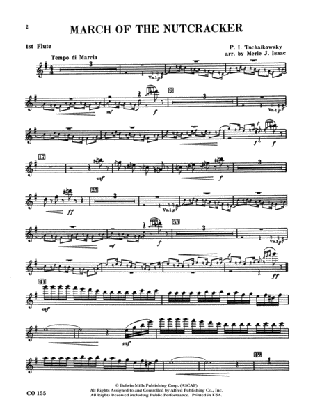 Nutcracker Ballet, Set II ("March of the Nutcracker" and "Trepak"): Flute