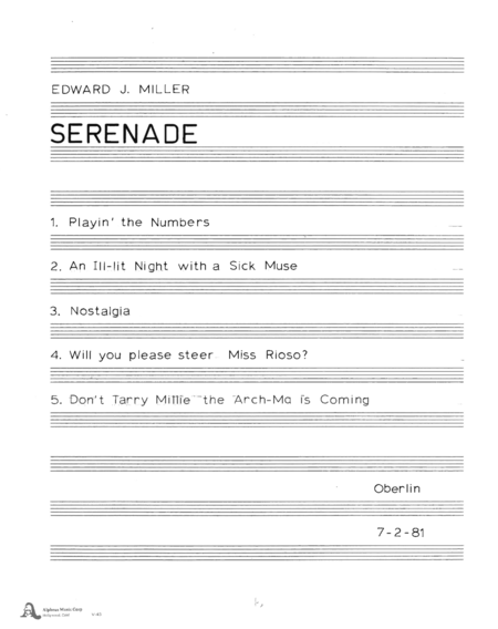 [MillerE] Serenade
