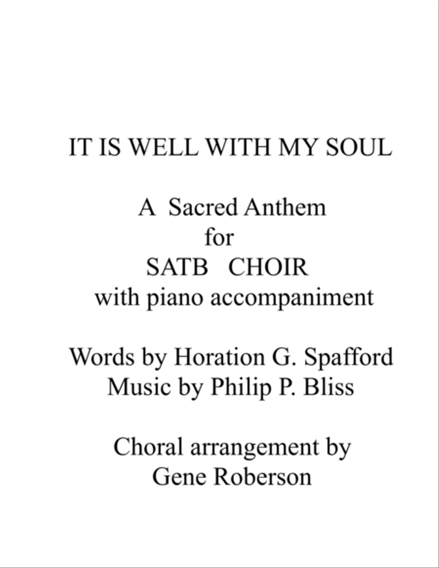 It is Well With My Soul Choir SATB 4-Part scores gallery preview page 1