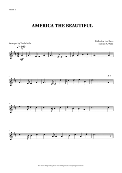 America The Beautiful - String Quartet (+CHORDS) image number null