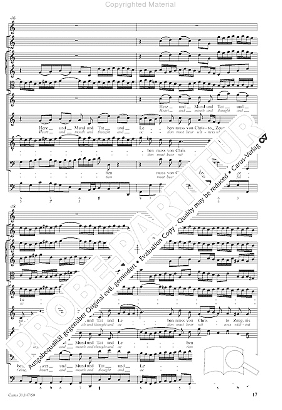 Heart and mouth and thought and action (Herz und Mund und Tat und Leben) (Herz und Mund und Tat und Leben) 4-Part scores gallery preview page 19