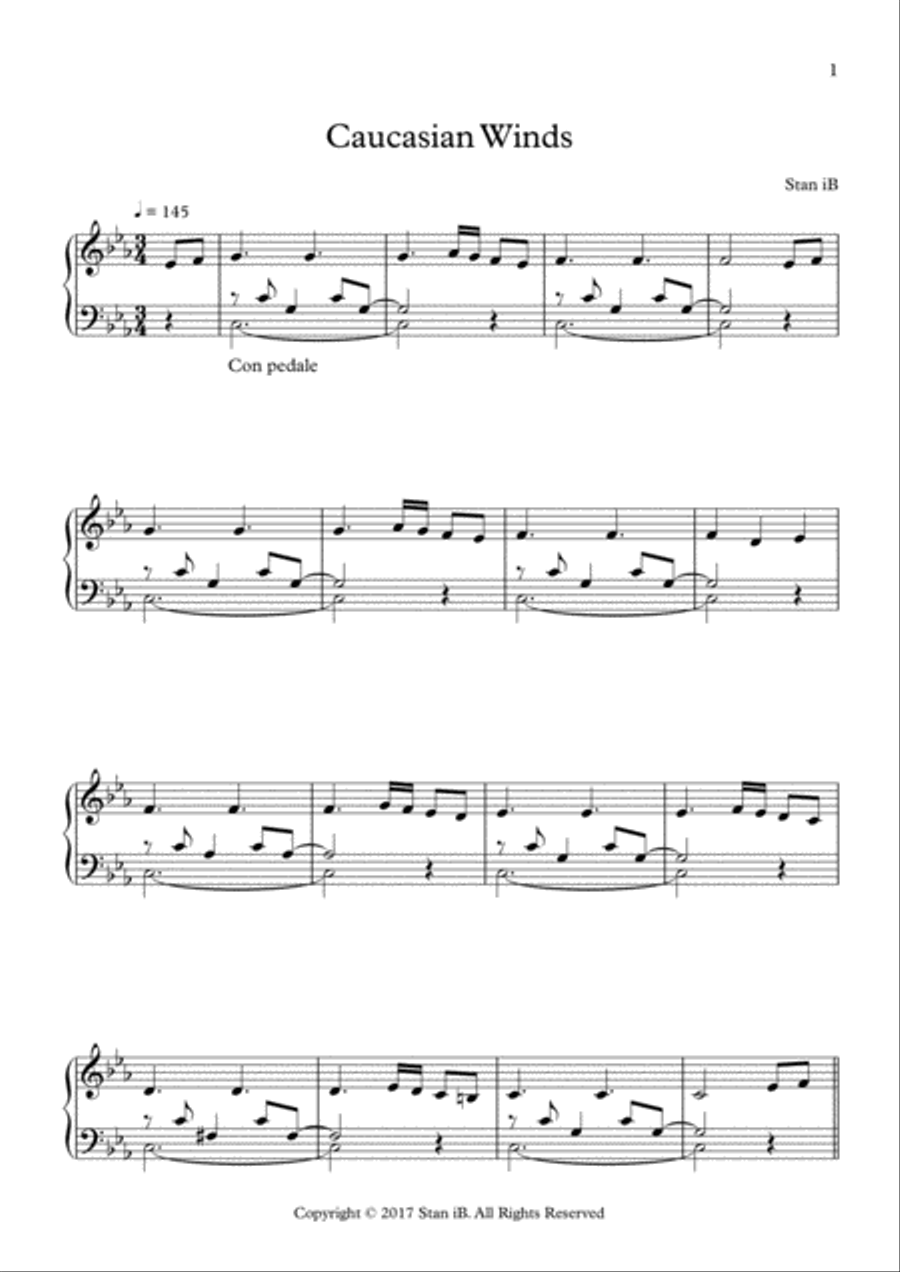 Caucasian Winds Caucasian Winds Piano Solo scores gallery preview page 2