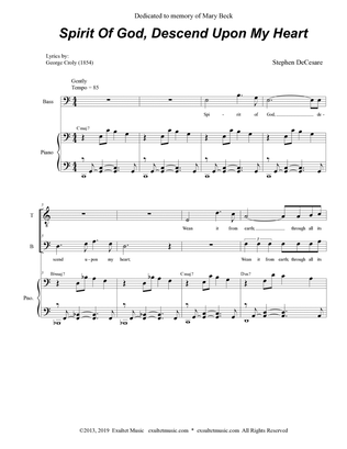 Spirit Of God, Descend Upon My Heart (Duet for Tenor and Bass solo)