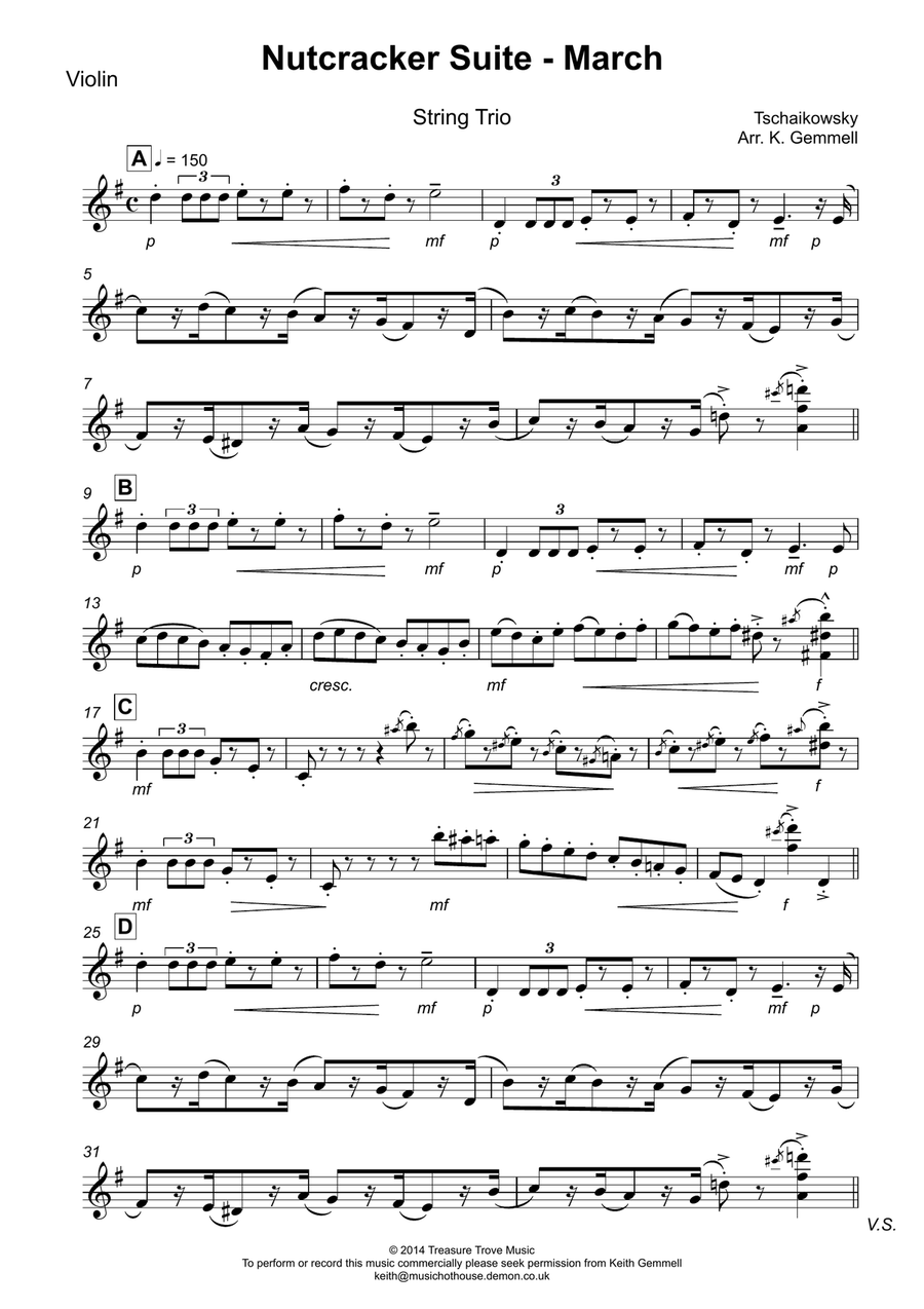 Nutcracker Suite - March: String Trio String Trio scores gallery preview page 5