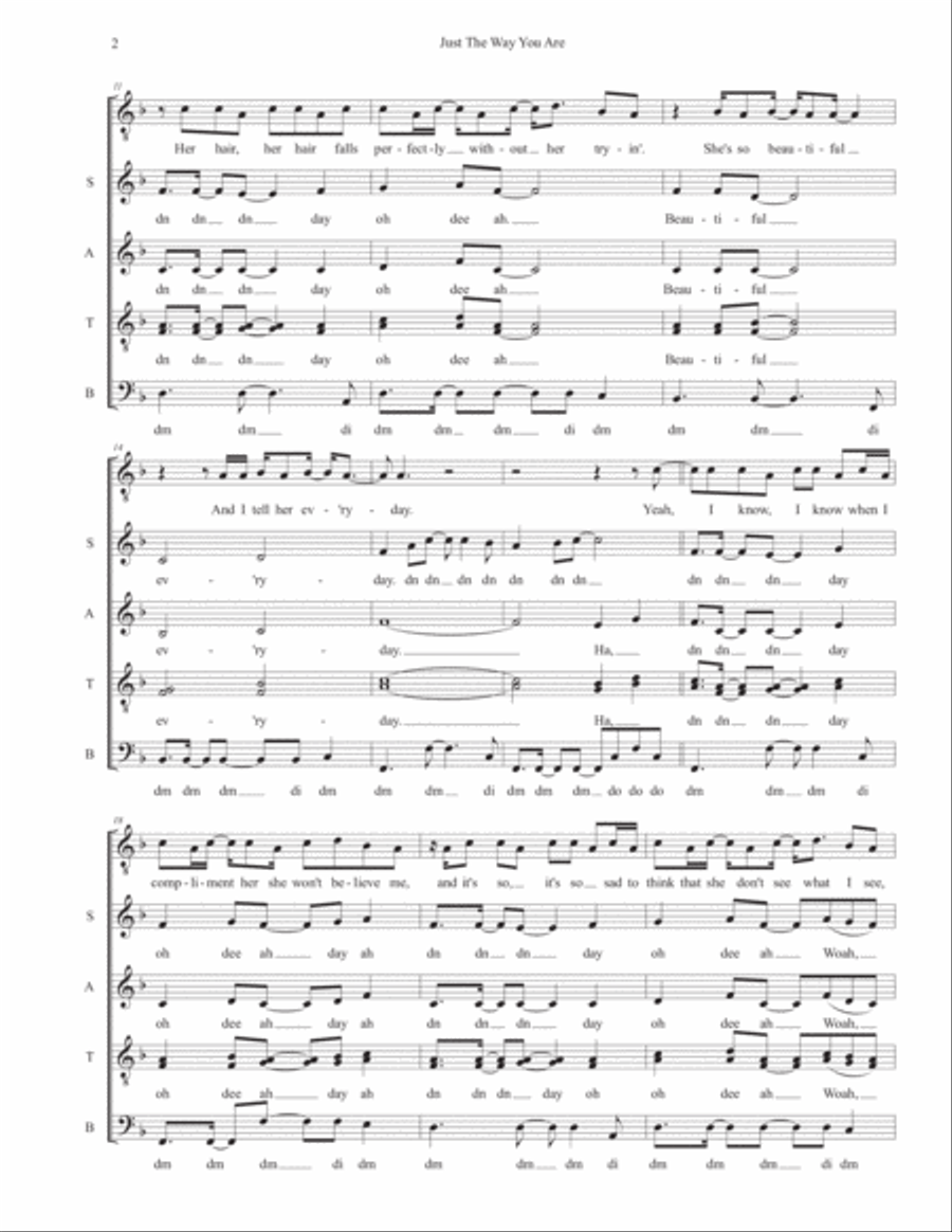 Just The Way You Are Divisi scores gallery preview page 2