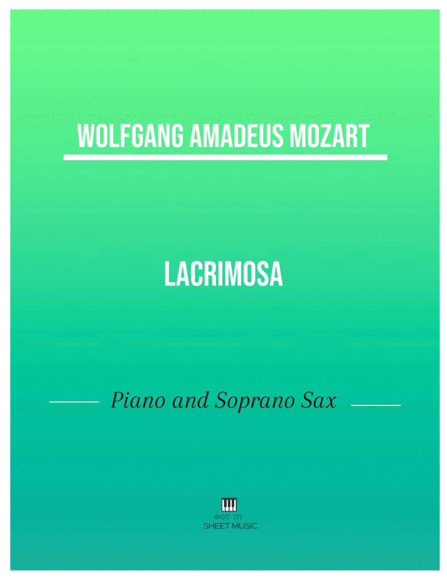 Mozart - Lacrimosa (Piano and Soprano Sax) Small Ensemble scores gallery preview page 1