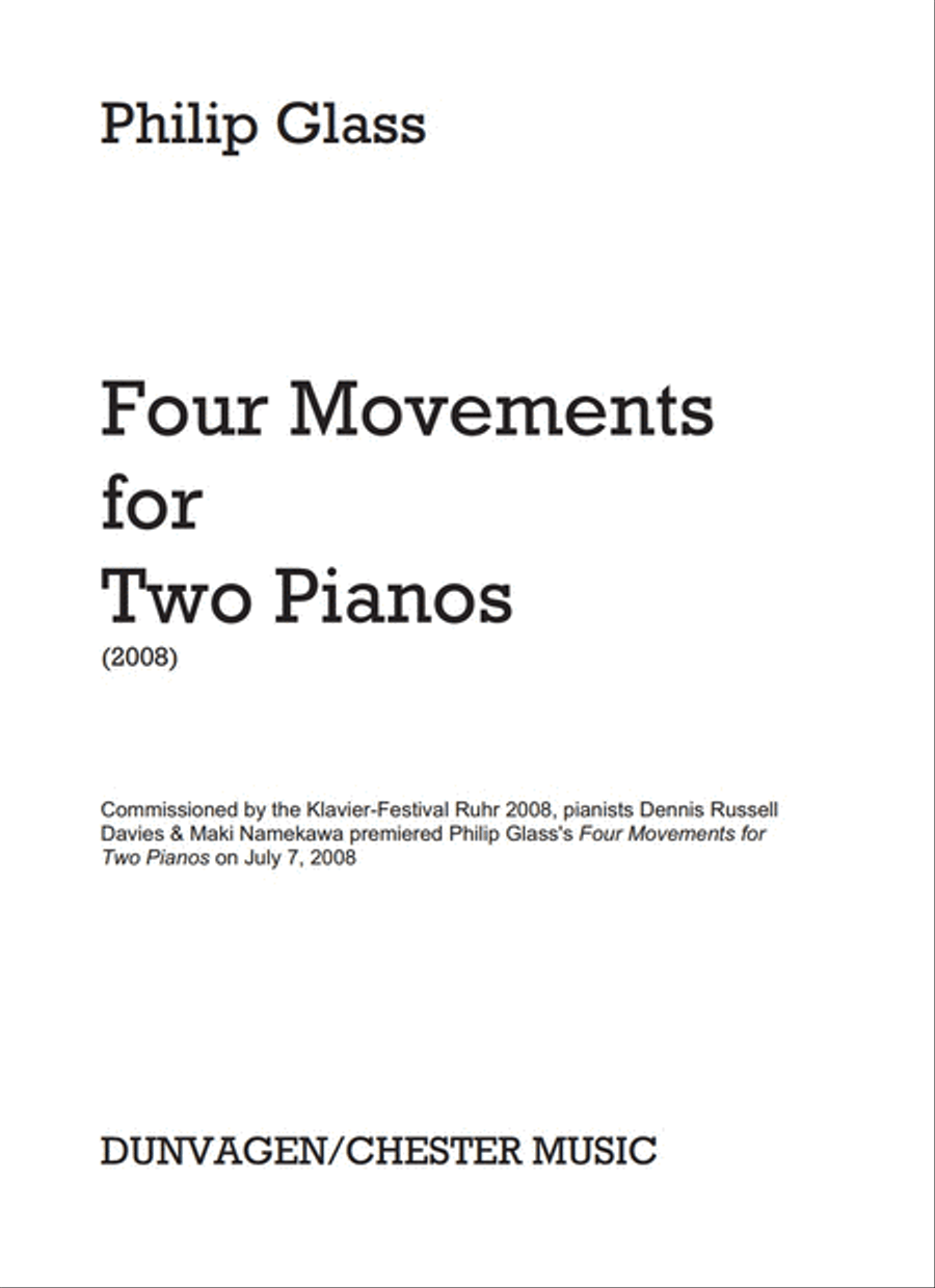 Book cover for 4 Mouvements For Two Pianos