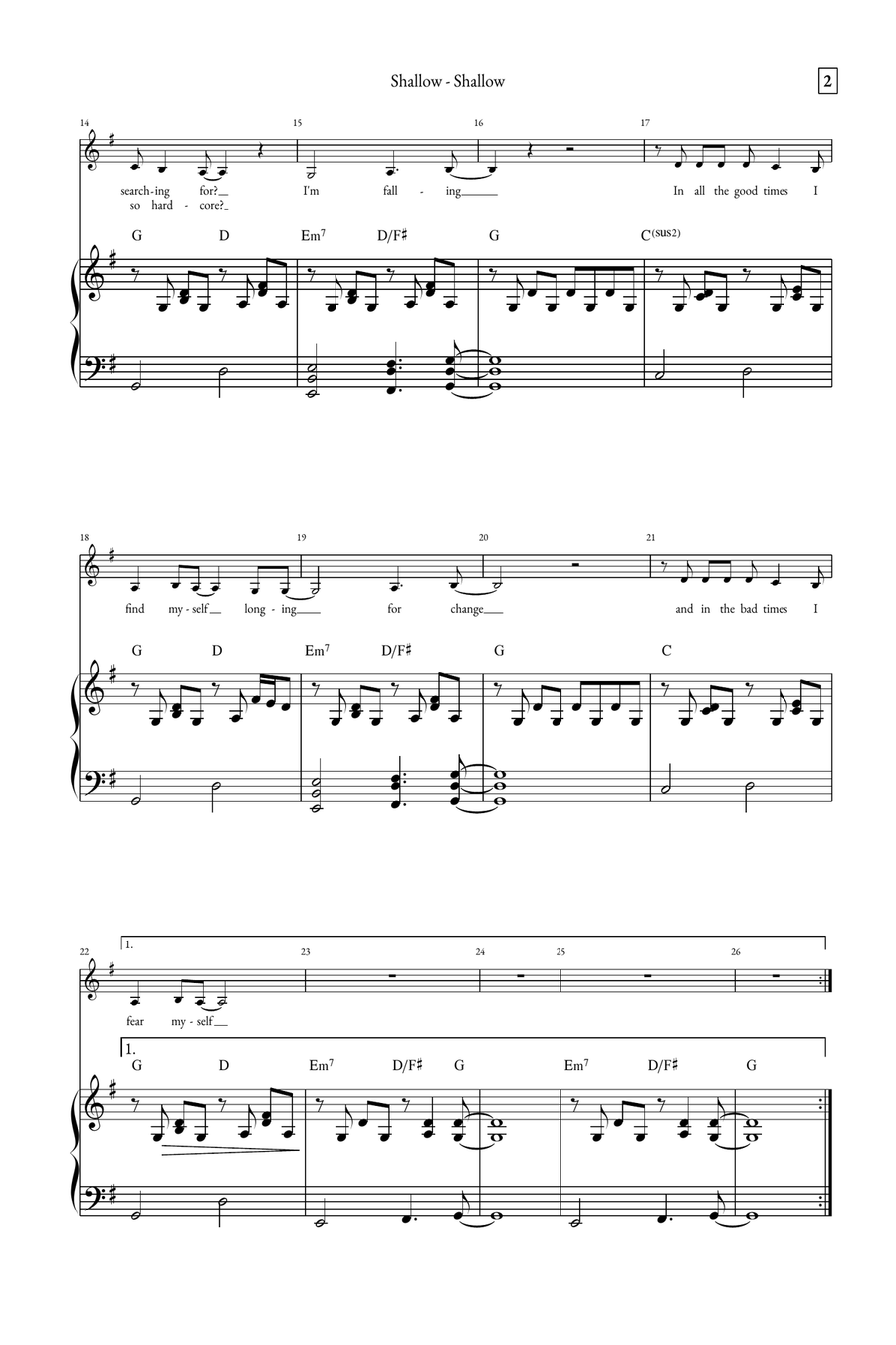Shallow A Cappella scores gallery preview page 2