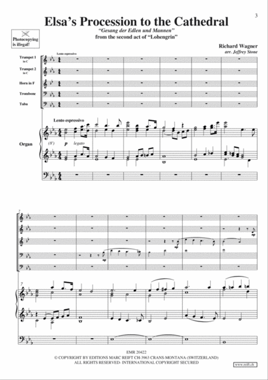 Elsa's Procession To The Cathedral Brass Ensemble scores gallery preview page 3