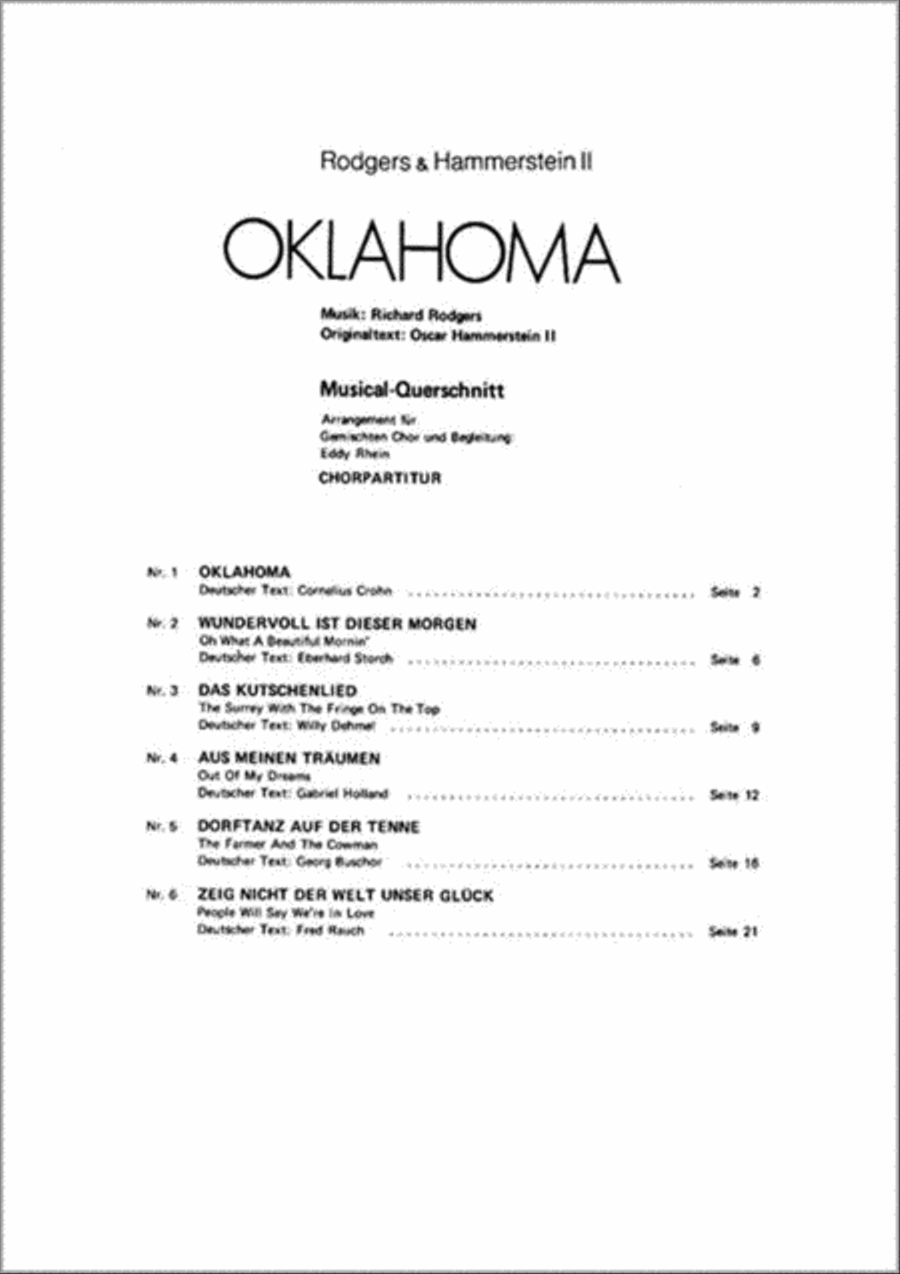 Oklahoma Oklahoma Mixed Choir scores gallery preview page 1