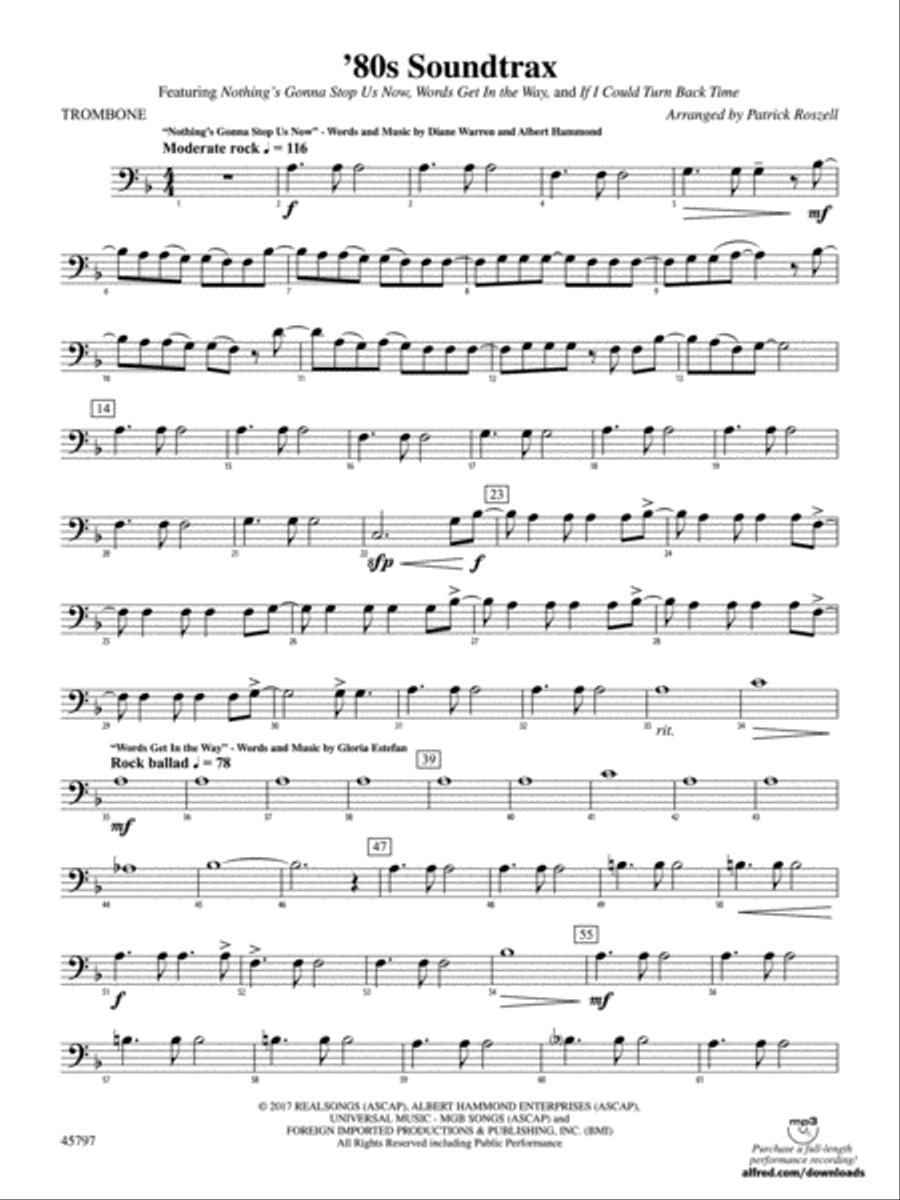 '80s Soundtrax: 1st Trombone Concert Band scores gallery preview page 1