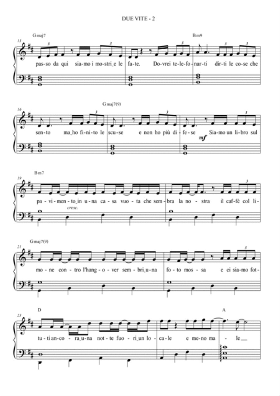 Due Vite Piano scores gallery preview page 2