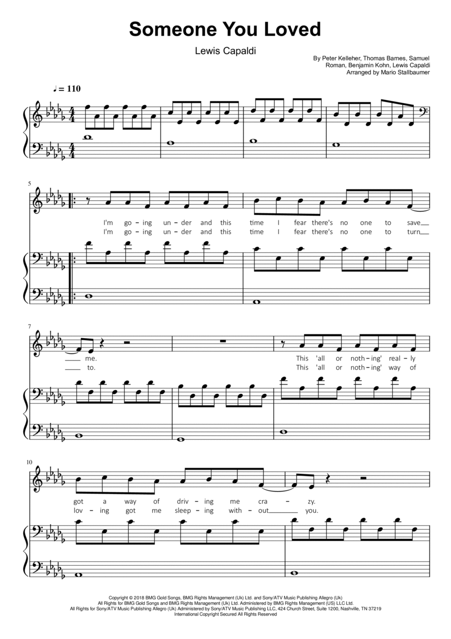 Someone You Loved Voice scores gallery preview page 1