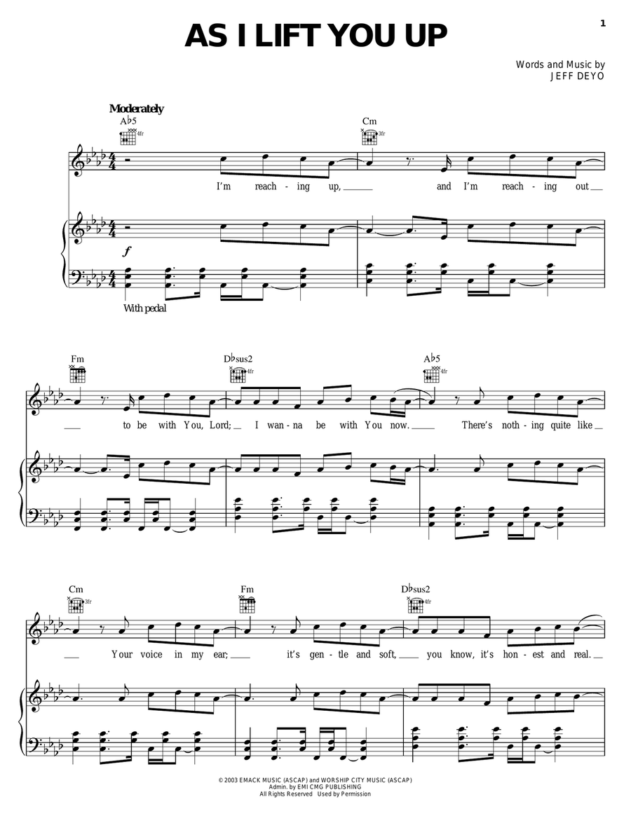 As I Lift You Up As I Lift You Up Piano, Vocal, Guitar scores gallery preview page 1