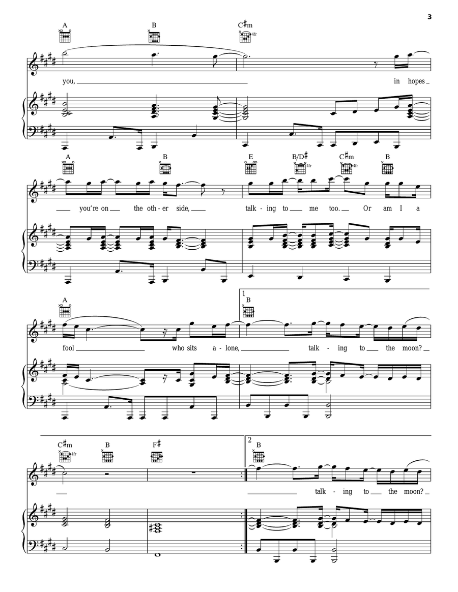 Talking To The Moon Acoustic Guitar scores gallery preview page 3