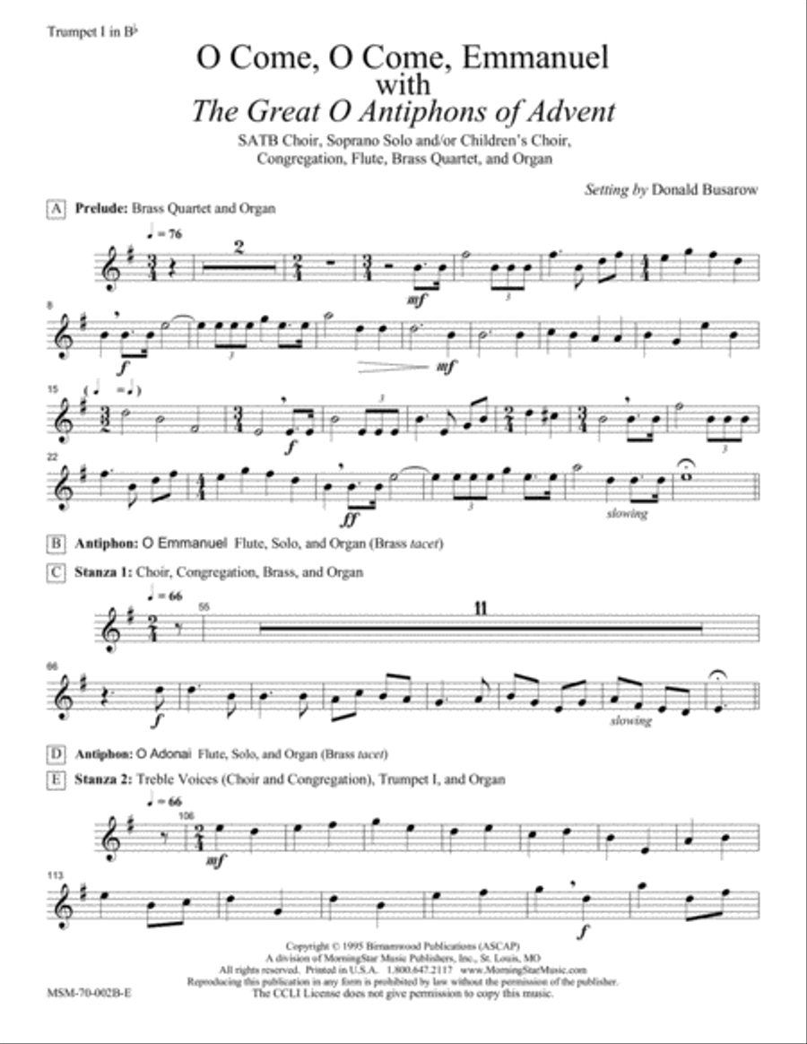The Great O Antiphons of Advent O Come, O Come, Emmanuel Choir scores gallery preview page 5