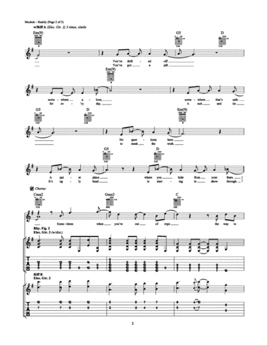 Reality Reality Electric Guitar scores gallery preview page 2
