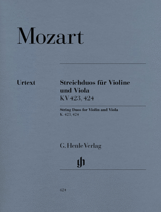 Book cover for String Duos for Violin and Viola K423, 424