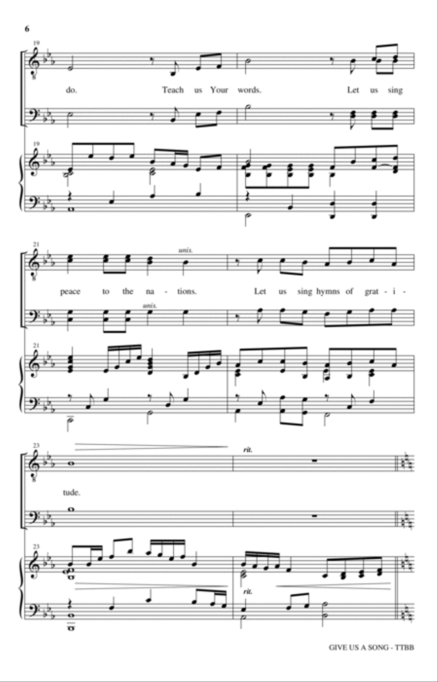 Give Us A Song TTBB scores gallery preview page 4