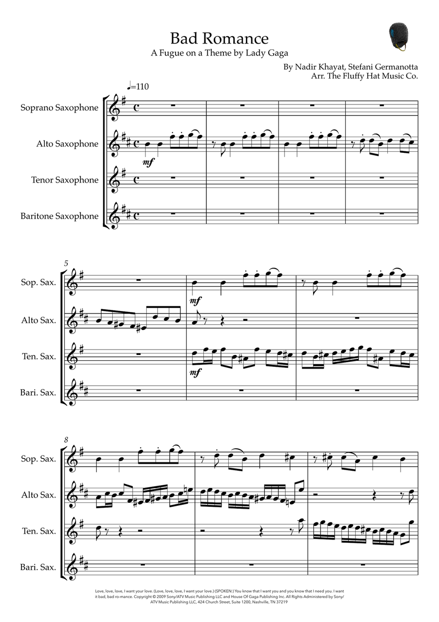 Bad Romance Small Ensemble scores gallery preview page 1