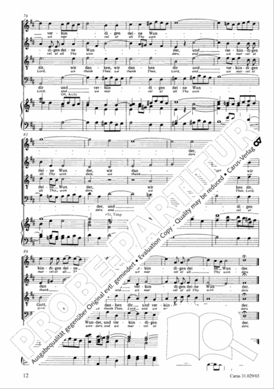 We thank Thee, Lord, God, we thank Thee, Lord (Wir danken dir, Gott, wir danken dir) 4-Part scores gallery preview page 13