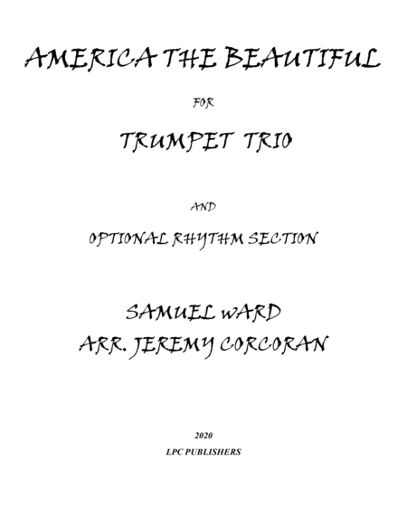 America the Beautiful for Trumpet Trio and Optional Rhythm Section image number null