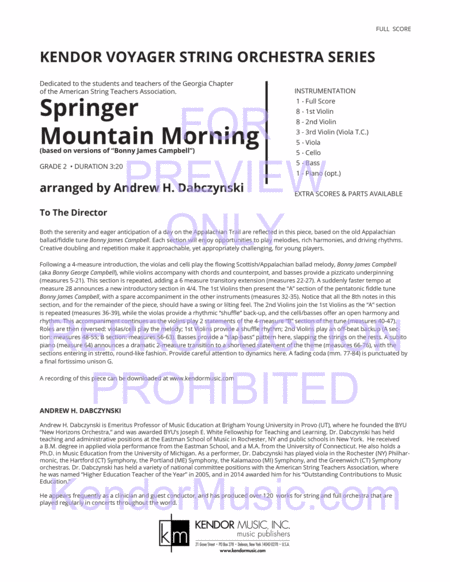 Springer Mountain Morning (based on versions of "Bonny James Campbell")