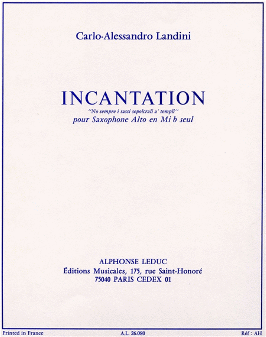 Incantation (saxophone Solo) Saxophone Solo scores gallery preview page 1