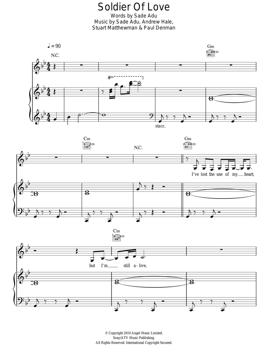 Soldier Of Love Soldier Of Love Piano, Vocal, Guitar scores gallery preview page 1