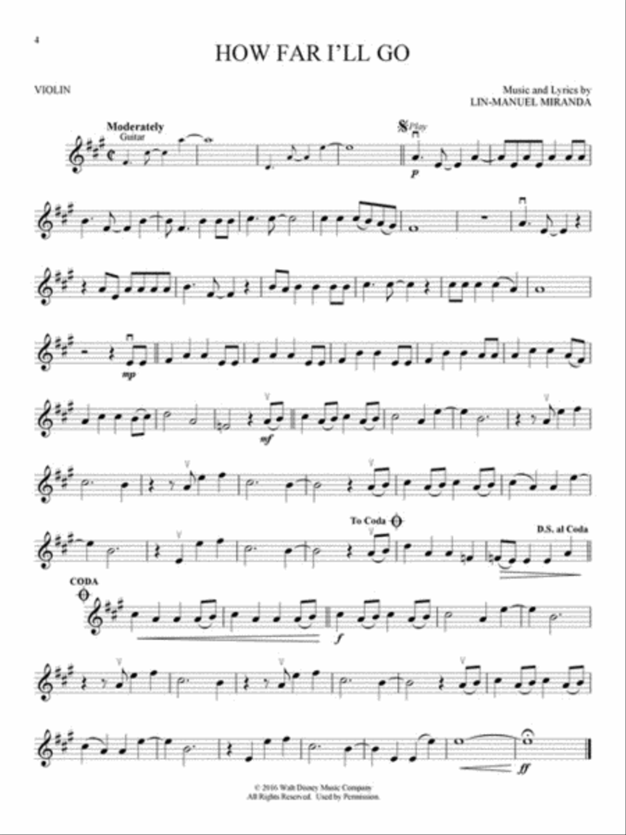 Moana Violin Solo scores gallery preview page 3