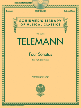 Book cover for Telemann – 4 Sonatas for Flute and Piano