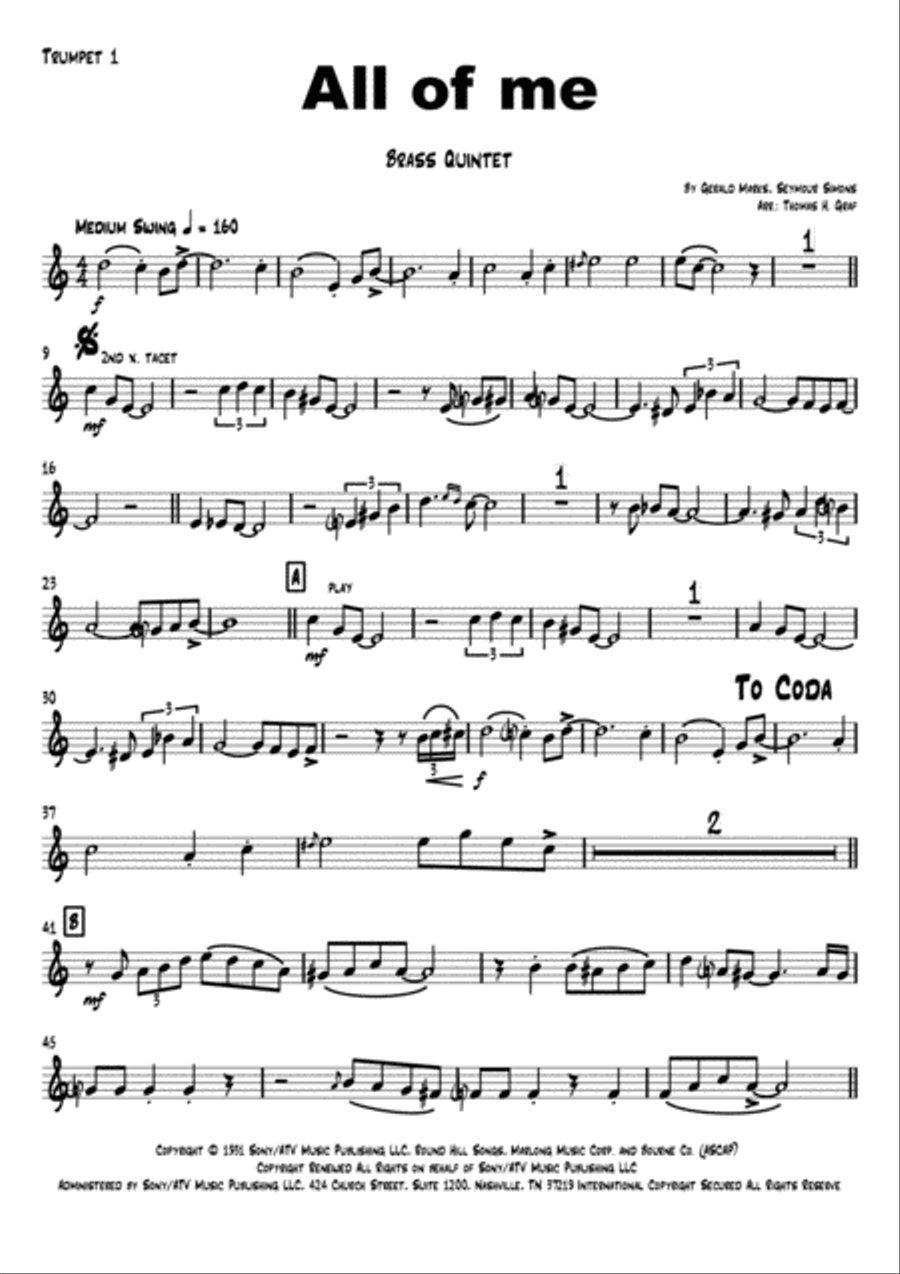 All Of Me Horn scores gallery preview page 6